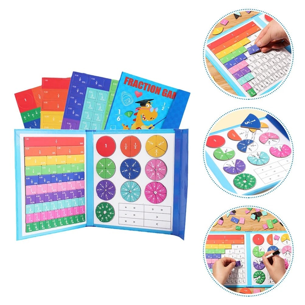 Colverro™ Magnetic Fraction Tiles with Wipe-Clean Book and Marker