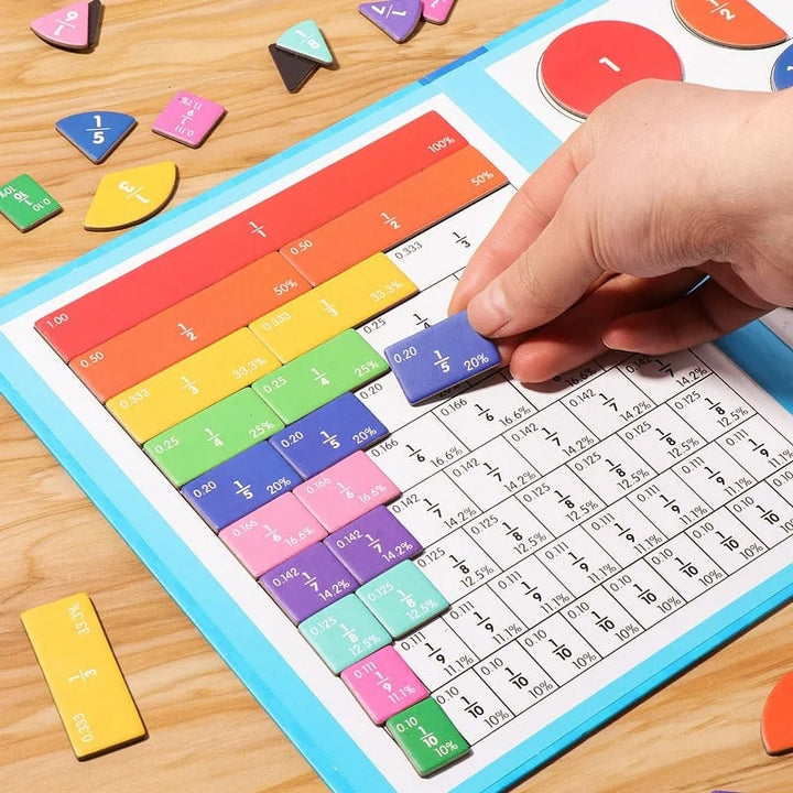 Colverro™ Magnetic Fraction Tiles with Wipe-Clean Book and Marker