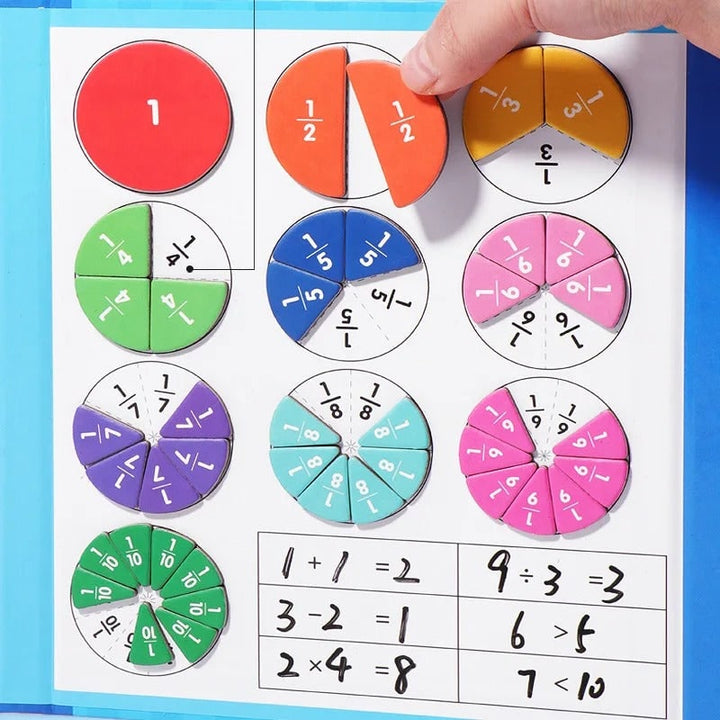 Colverro™ Magnetic Fraction Tiles with Wipe-Clean Book and Marker