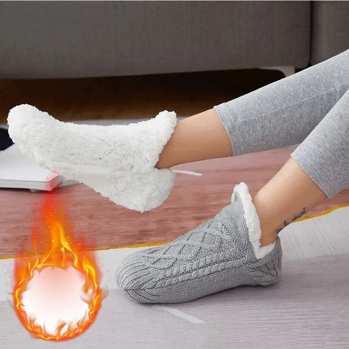 Colverro™ Cozy Knit Cotton Socks with Non-Slip Grip Soles