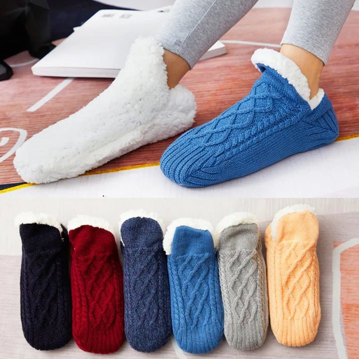 Colverro™ Cozy Knit Cotton Socks with Non-Slip Grip Soles