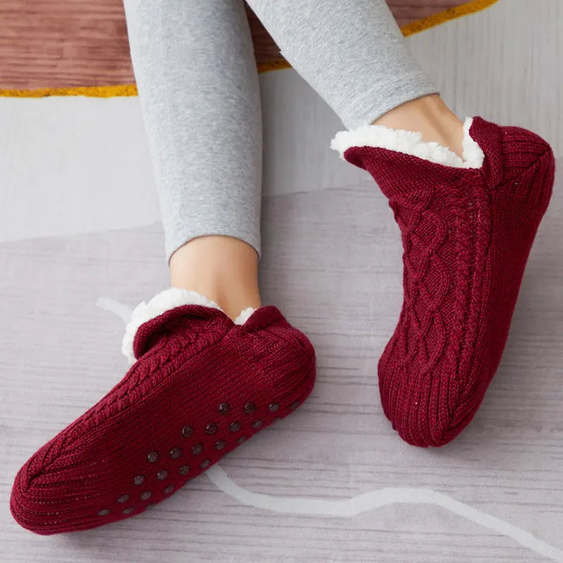 Colverro™ Cozy Knit Cotton Socks with Non-Slip Grip Soles