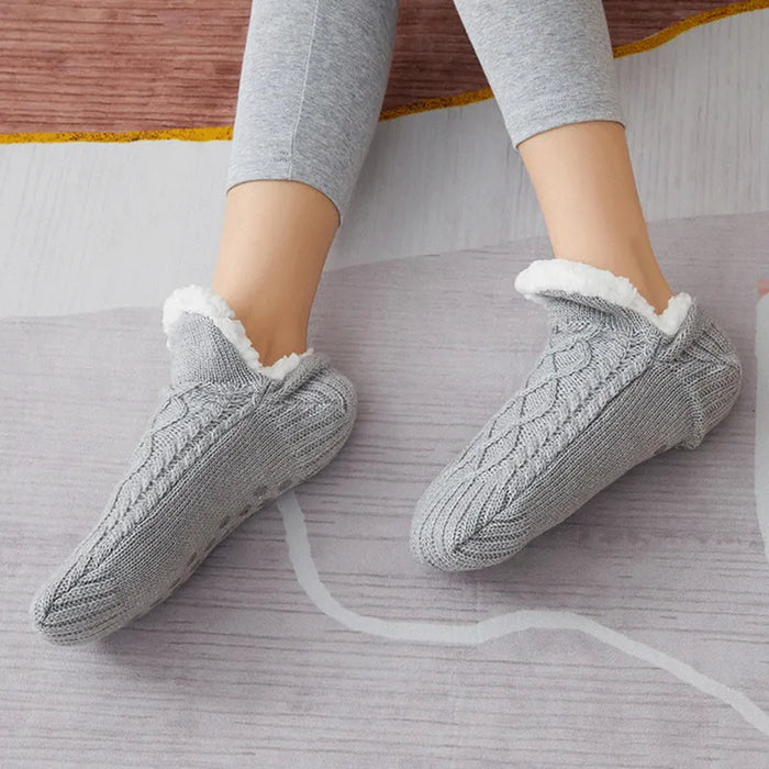 Colverro™ Cozy Knit Cotton Socks with Non-Slip Grip Soles