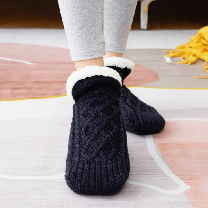 Colverro™ Cozy Knit Cotton Socks with Non-Slip Grip Soles