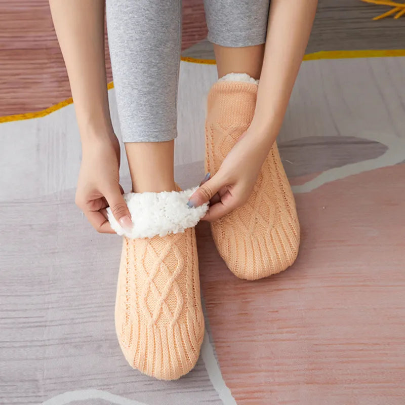 Colverro™ Cozy Knit Cotton Socks with Non-Slip Grip Soles
