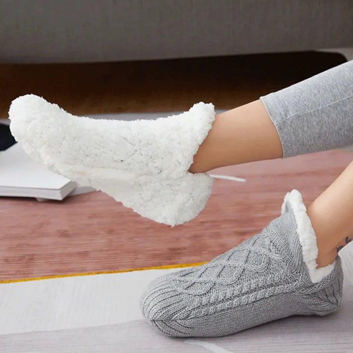 Colverro™ Cozy Knit Cotton Socks with Non-Slip Grip Soles