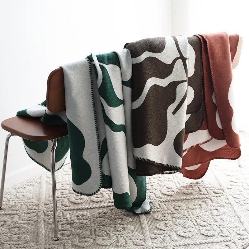 Colverro™ Boho Abstract Throw Blanket with Nordic-Inspired Style