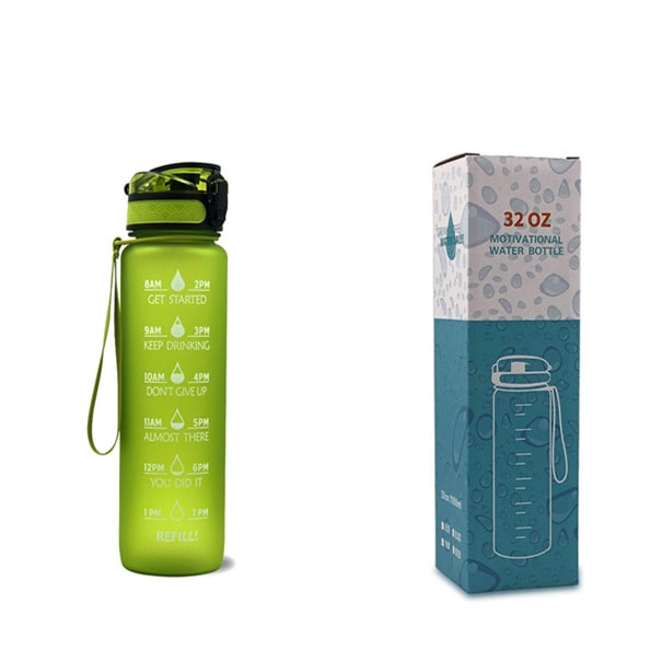 Colverro™ 32 oz Motivational Water Bottle with Time Markers and Fruit Infuser