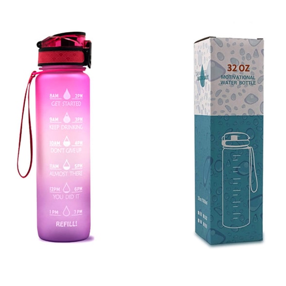 Colverro™ 32 oz Motivational Water Bottle with Time Markers and Fruit Infuser
