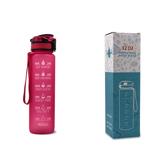 Colverro™ 32 oz Motivational Water Bottle with Time Markers and Fruit Infuser