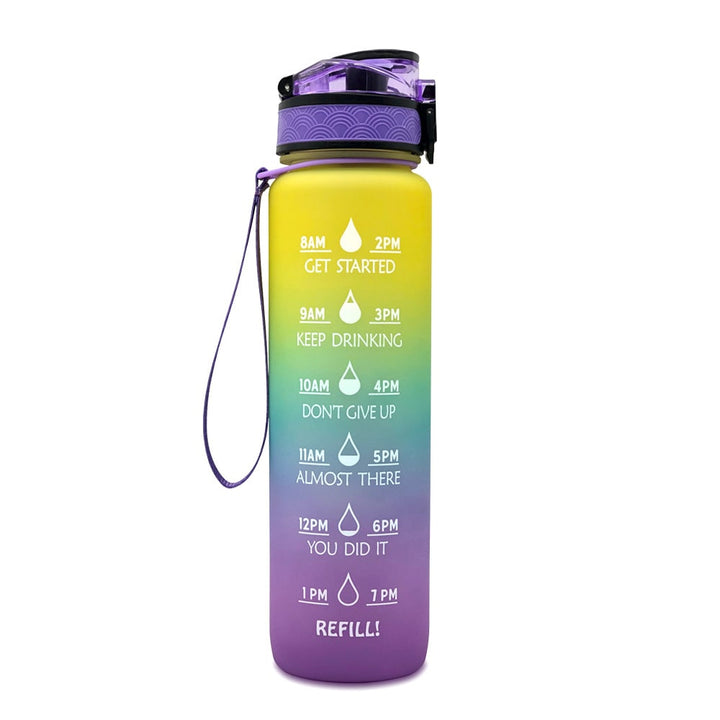 Colverro™ 32 oz Motivational Water Bottle with Time Markers and Fruit Infuser