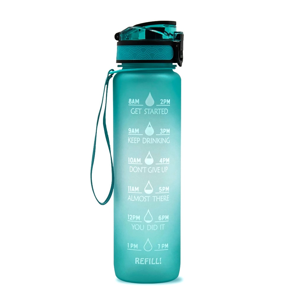 Colverro™ 32 oz Motivational Water Bottle with Time Markers and Fruit Infuser
