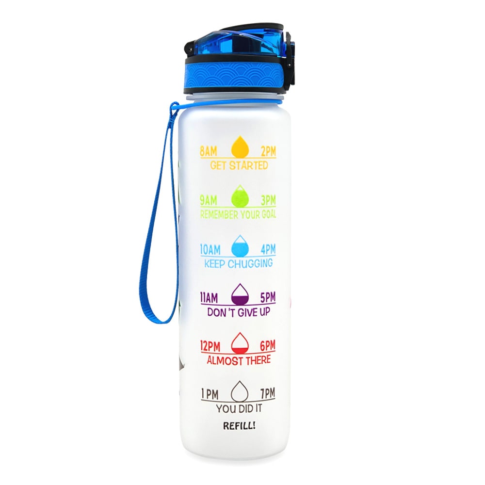 Colverro™ 32 oz Motivational Water Bottle with Time Markers and Fruit Infuser