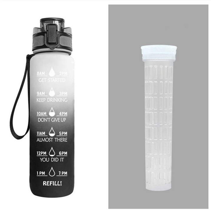 Colverro™ 32 oz Motivational Water Bottle with Time Markers and Fruit Infuser