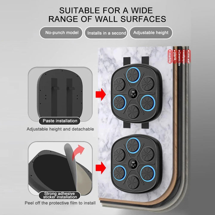 Colverro™ Wall-Mounted Music Boxing Machine with 6 LED Pads