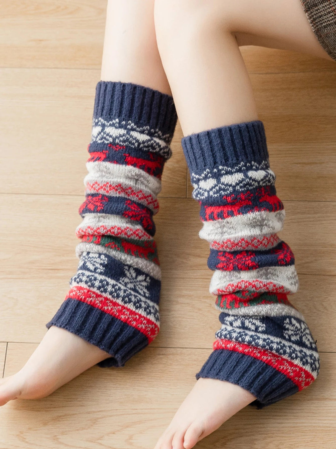 Colverro™ Snowflake Knit Leg Warmers – Soft, Breathable and Cozy