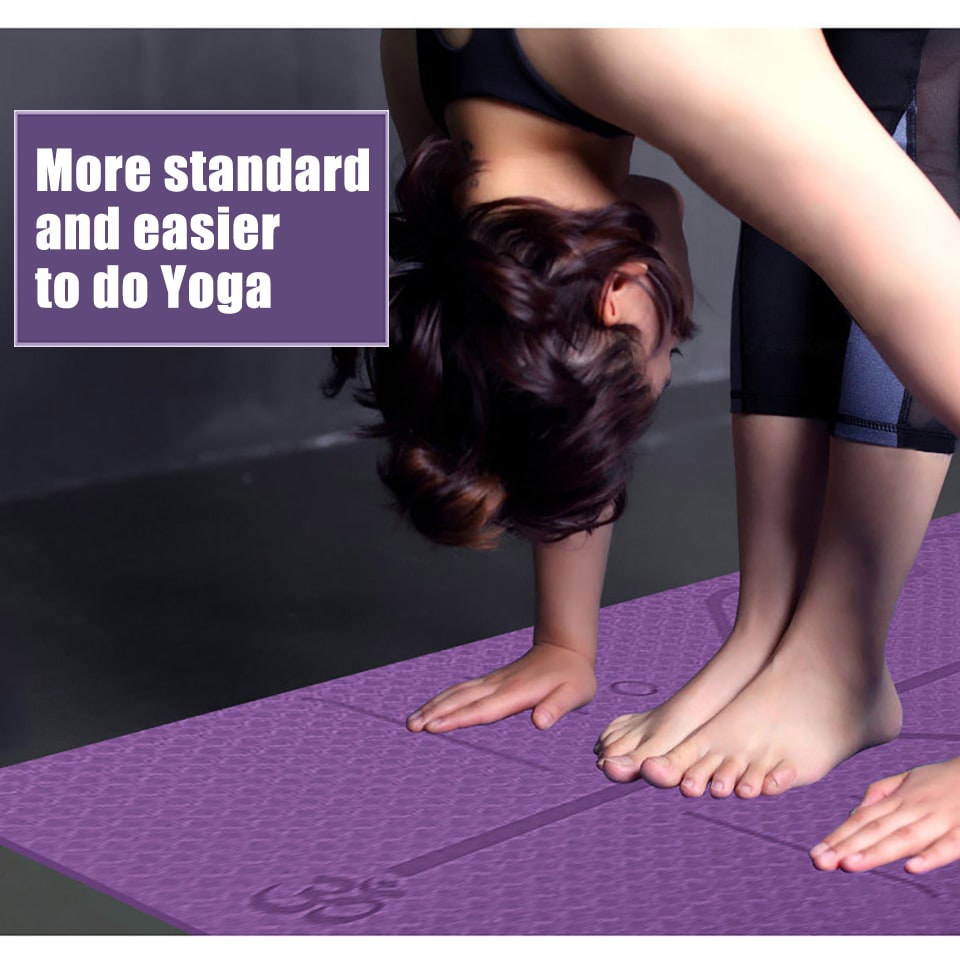 Colverro™ Non-Slip 6mm TPE Yoga Mat with Body Alignment Lines