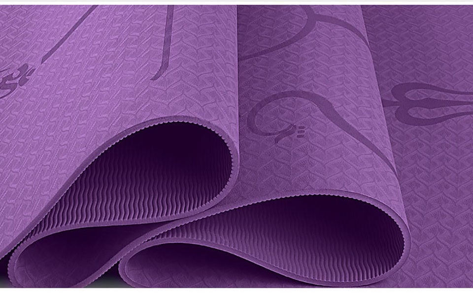 Colverro™ Non-Slip 6mm TPE Yoga Mat with Body Alignment Lines