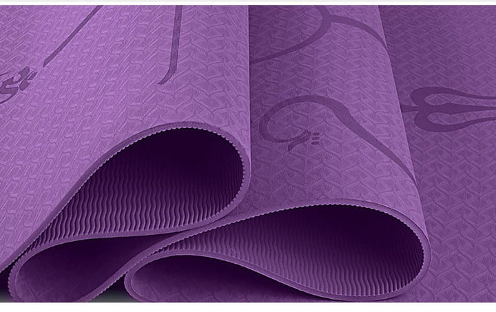 Colverro™ Non-Slip 6mm TPE Yoga Mat with Body Alignment Lines