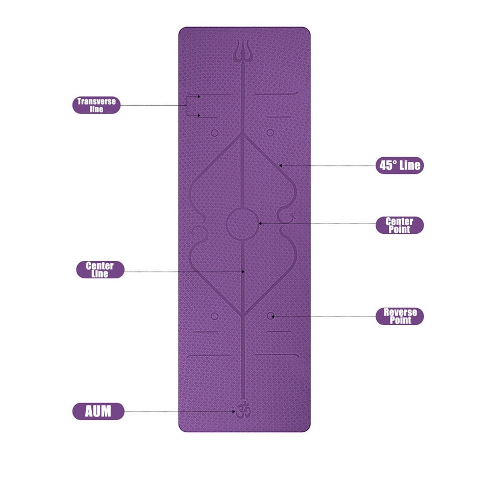 Colverro™ Non-Slip 6mm TPE Yoga Mat with Body Alignment Lines