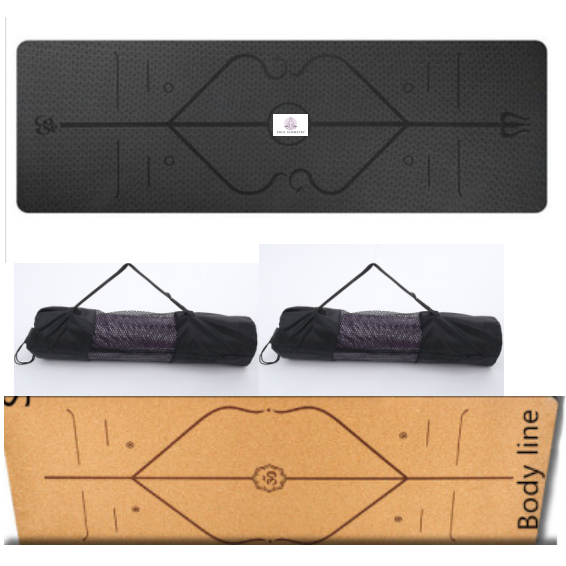 Colverro™ Non-Slip 6mm TPE Yoga Mat with Body Alignment Lines
