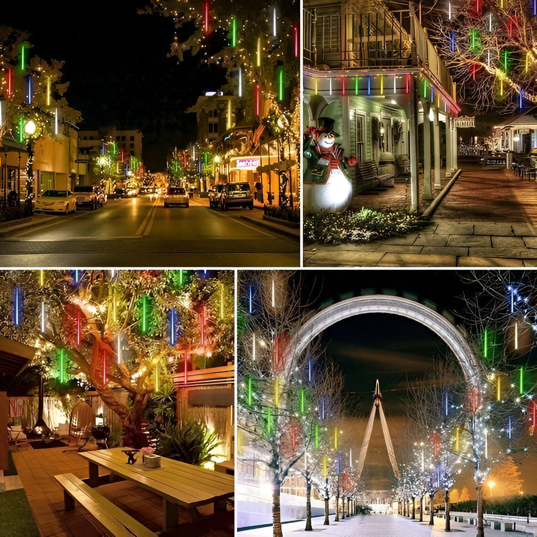 Colverro™ Snowfall LED Garland Lights with Meteor Shower Effect, Set of 8