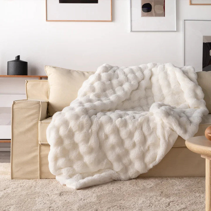Colverro™ Double-Lined Rabbit Faux Fur Throw with Real Weight