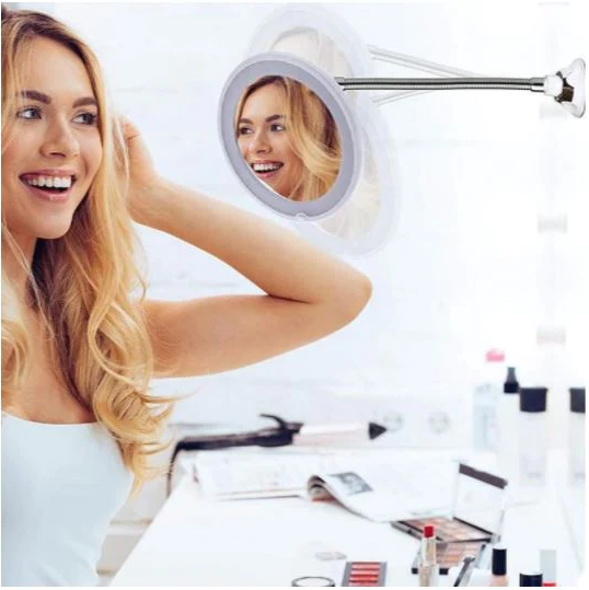 Colverro™ 10x Magnifying Mirror with 14 LEDs and Flexible Gooseneck