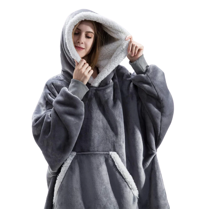 Colverro™ Giant Sherpa Blanket Hoodie with Big Two-Way Pocket
