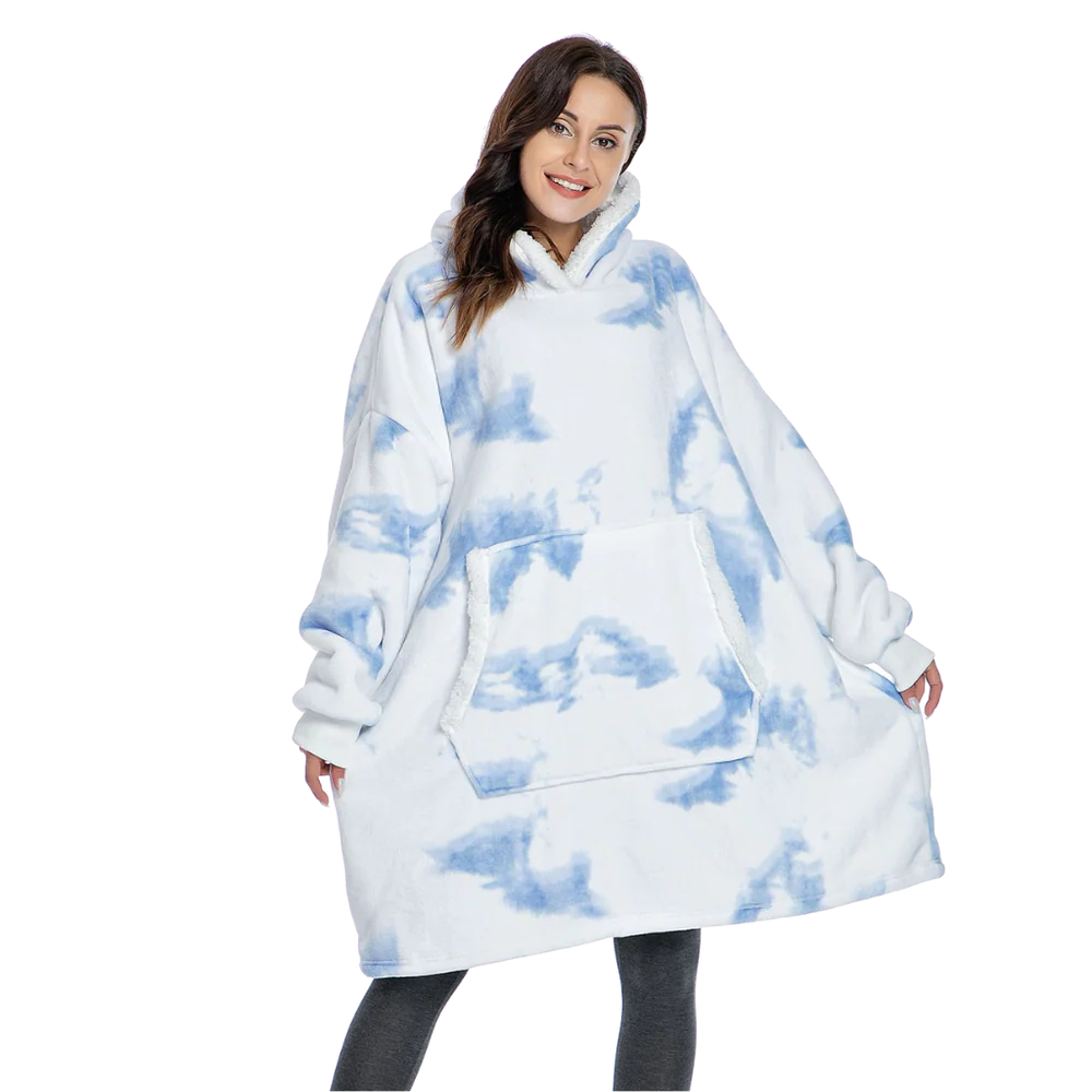 Colverro™ Giant Sherpa Blanket Hoodie with Big Two-Way Pocket
