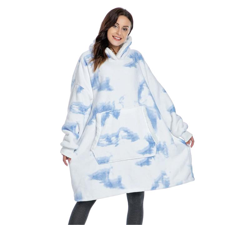 Colverro™ Giant Sherpa Blanket Hoodie with Big Two-Way Pocket