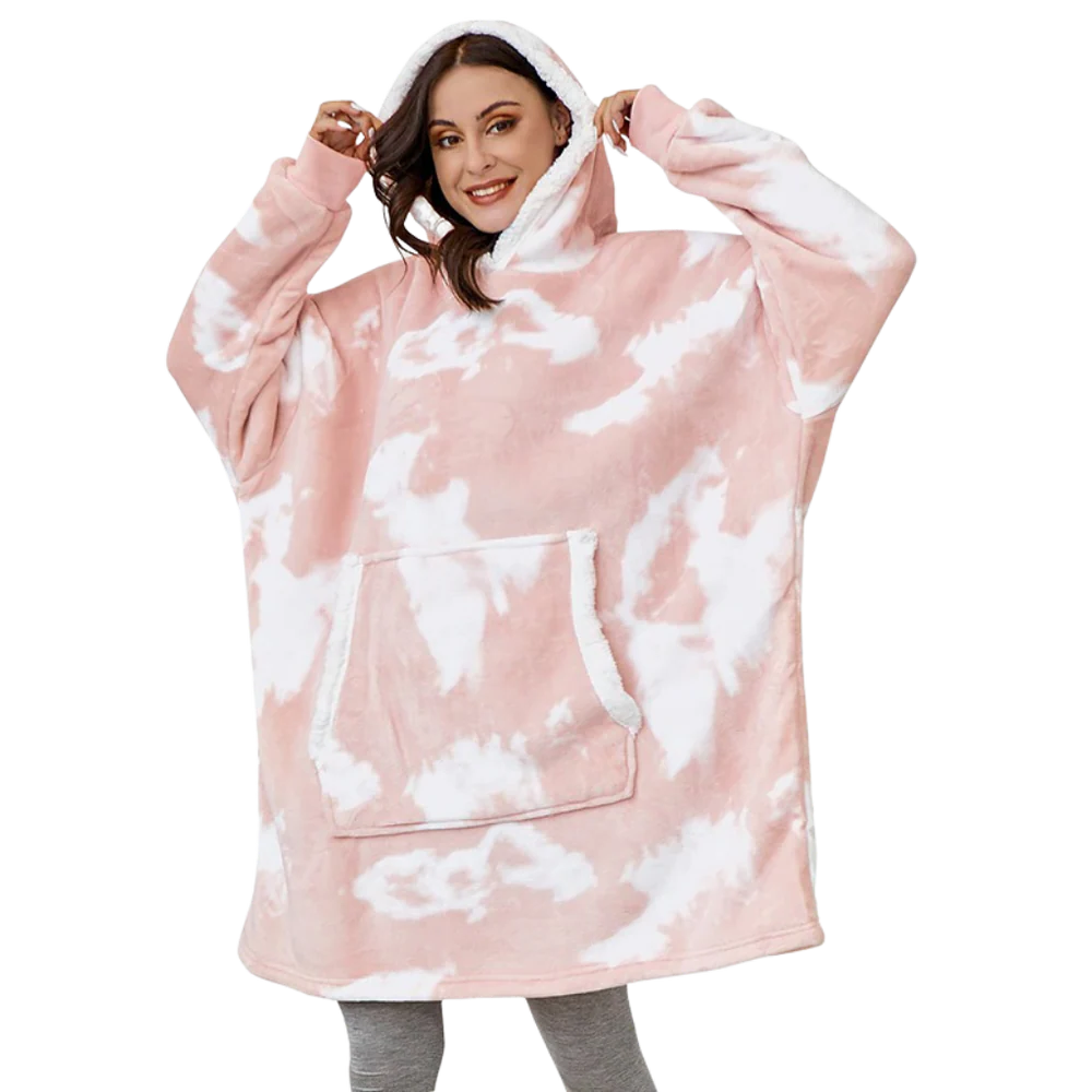 Colverro™ Giant Sherpa Blanket Hoodie with Big Two-Way Pocket