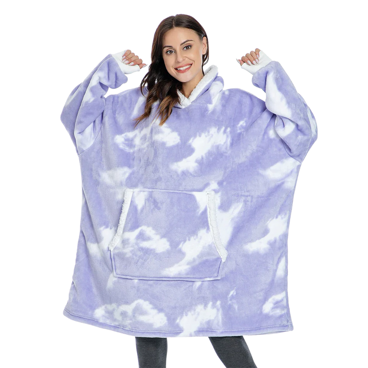 Colverro™ Giant Sherpa Blanket Hoodie with Big Two-Way Pocket
