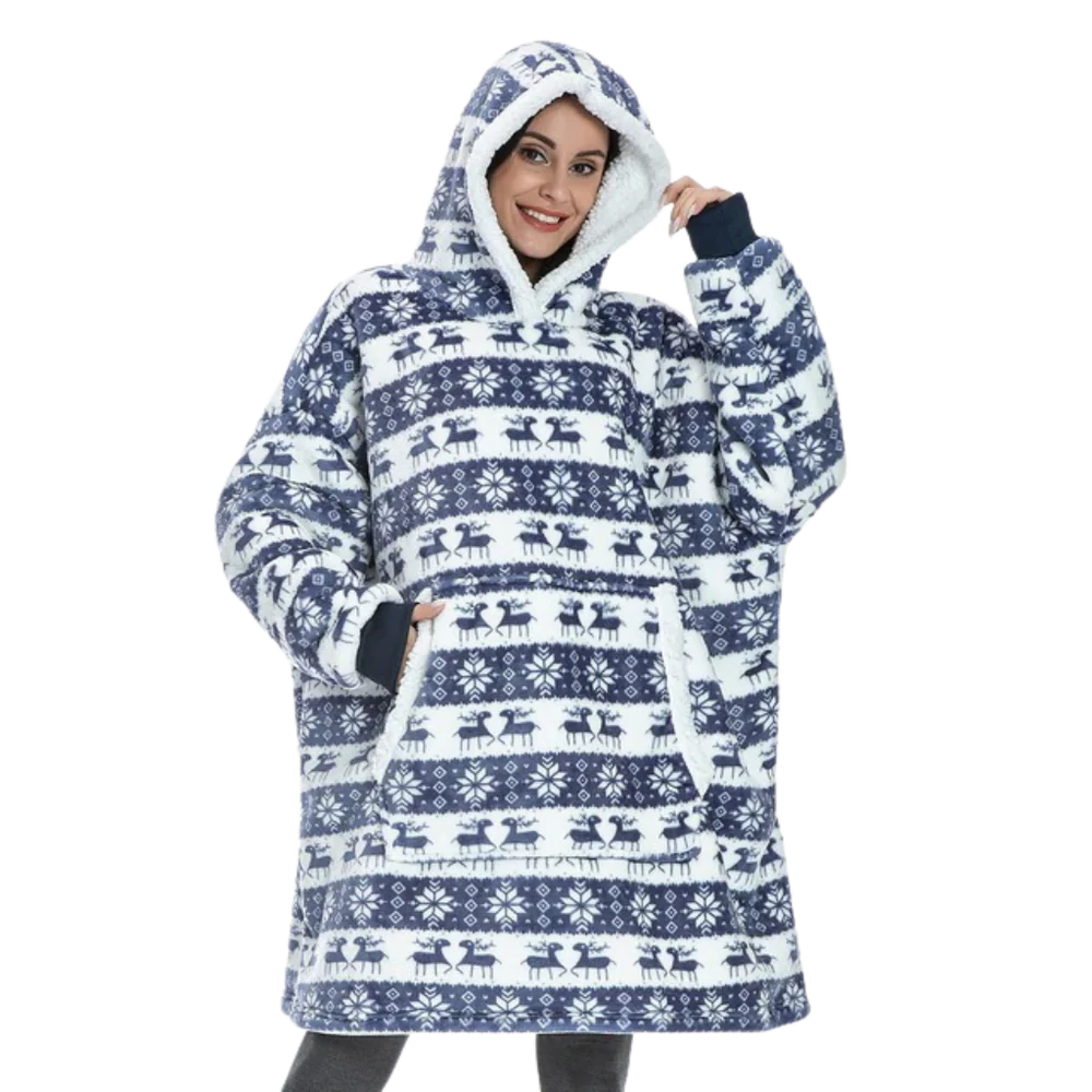 Colverro™ Giant Sherpa Blanket Hoodie with Big Two-Way Pocket