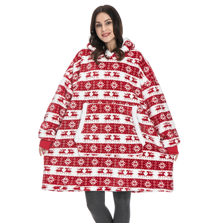Colverro™ Giant Sherpa Blanket Hoodie with Big Two-Way Pocket