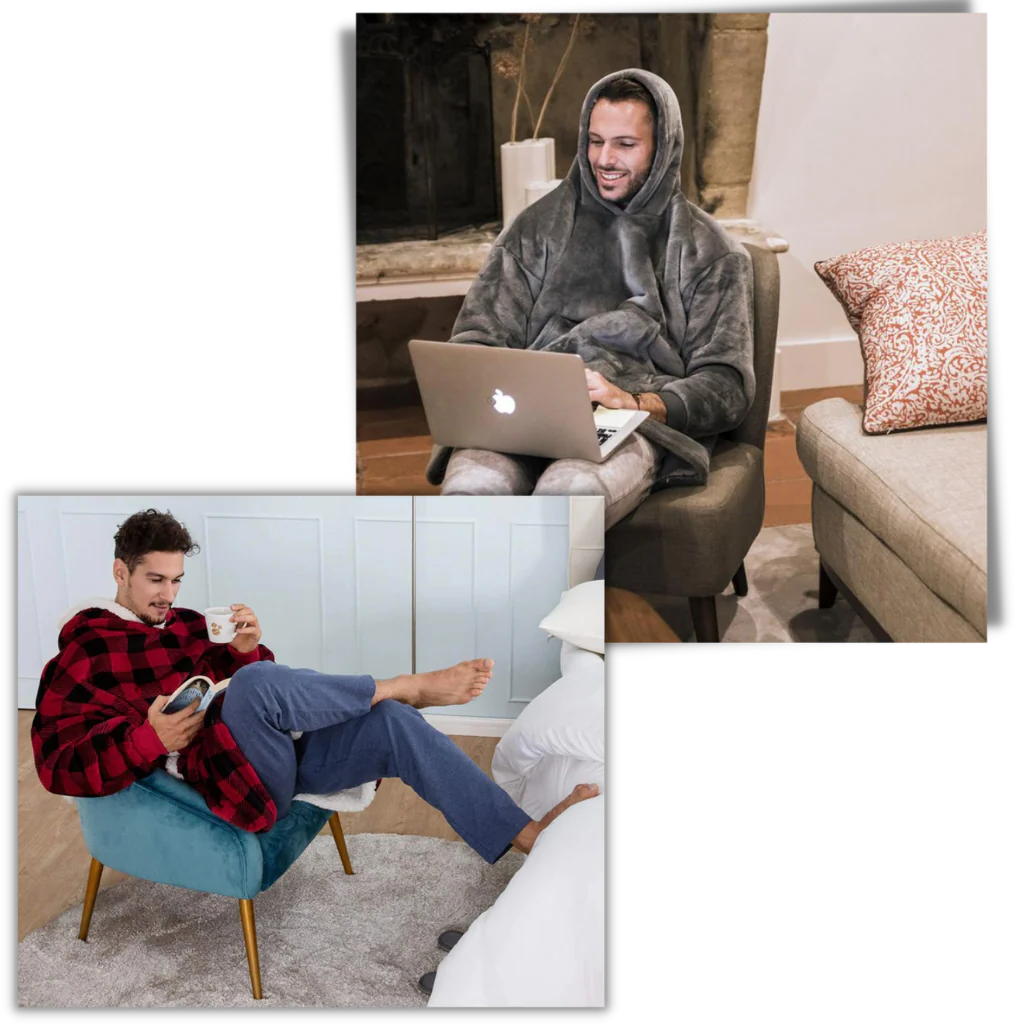 Colverro™ Giant Sherpa Blanket Hoodie with Big Two-Way Pocket