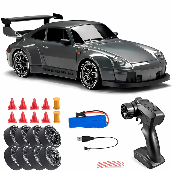 Colverro™ Retro 4WD Drift RC Car with LED Lights and Swappable Tires