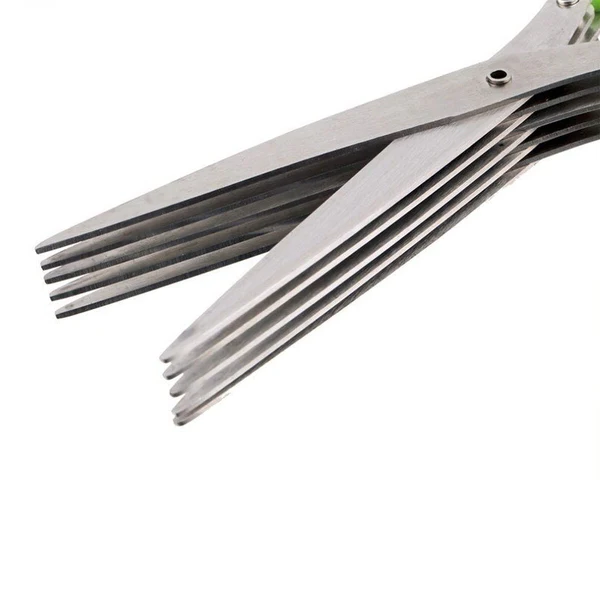 Colverro™ 5-Blade Herb Scissors in Stainless Steel with Cleaning Comb