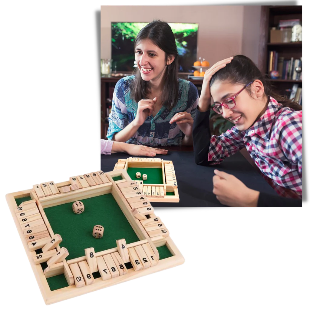 Colverro™ Wooden Dice Math Game for Kids and Adults – Shut the Tiles Fun