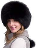 Colverro™ Natural Fox Fur Winter Hat with Built-In Earmuffs for Women