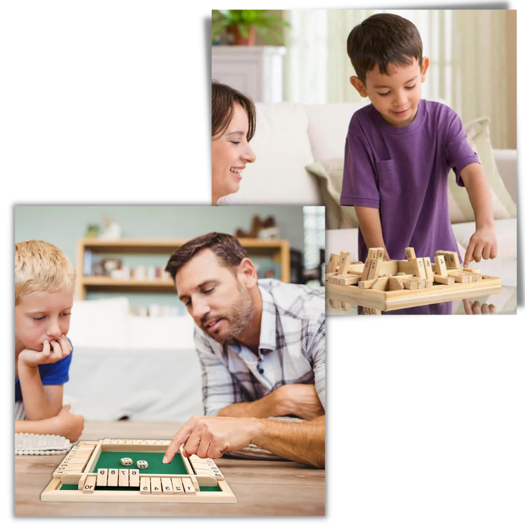 Colverro™ Wooden Dice Math Game for Kids and Adults – Shut the Tiles Fun