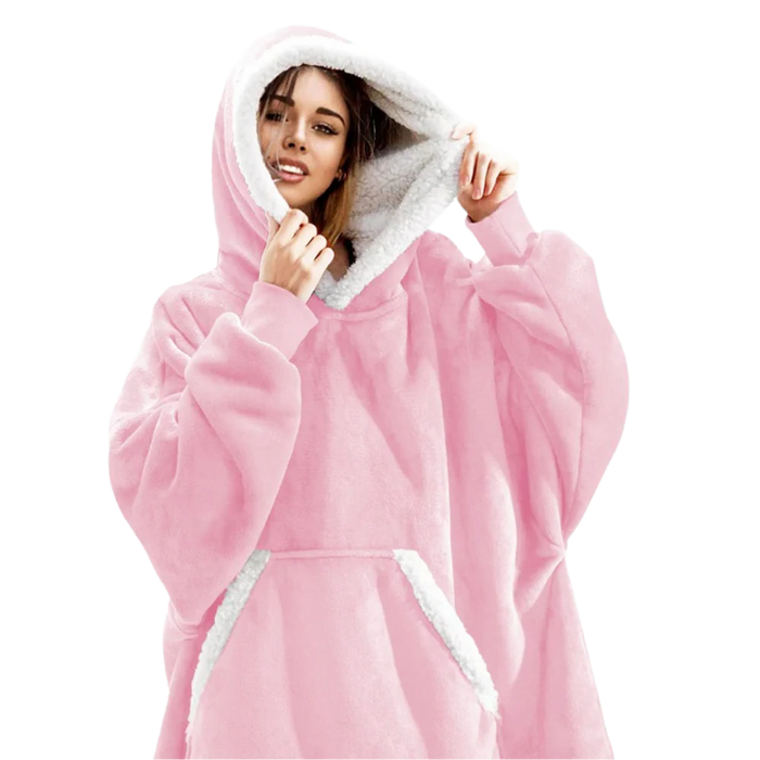 Colverro™ Giant Sherpa Blanket Hoodie with Big Two-Way Pocket