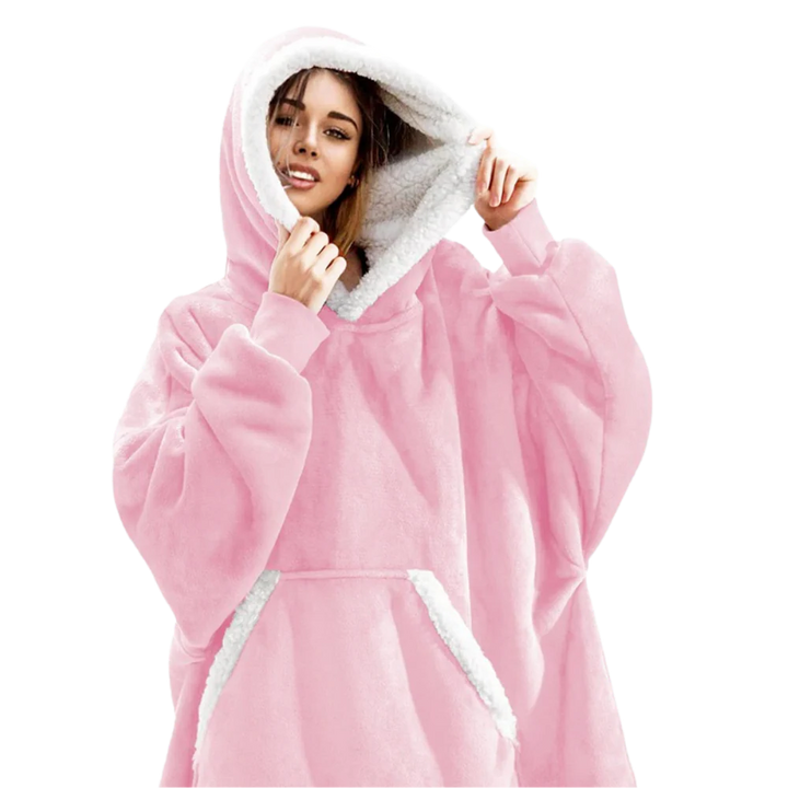 Colverro™ Giant Sherpa Blanket Hoodie with Big Two-Way Pocket