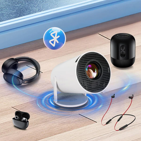 Colverro™ Smart 4K Projector with 180° Swivel Stand and Bluetooth Sound