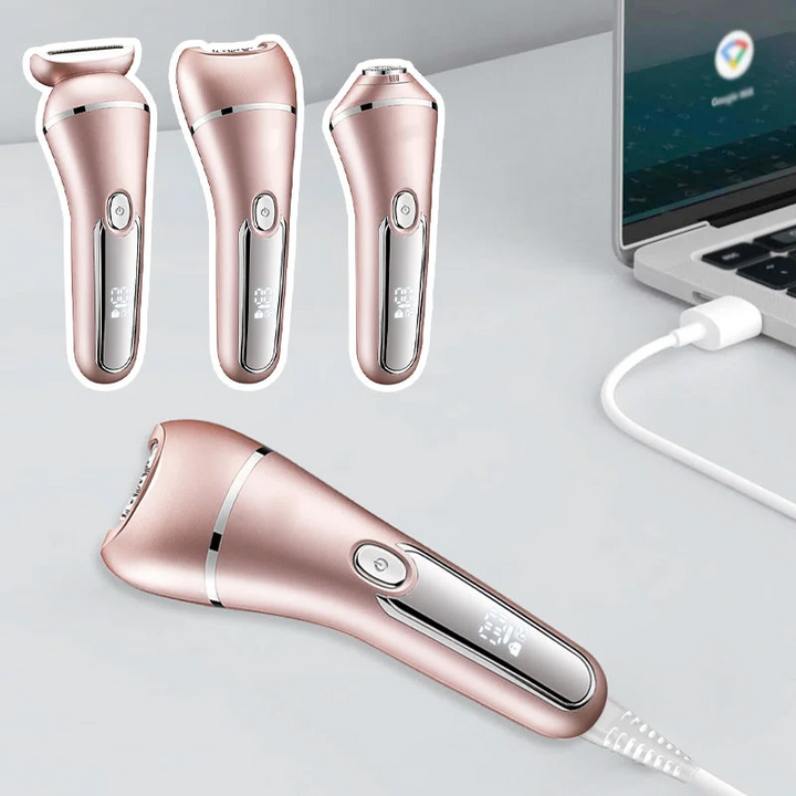 Colverro™ 3-in-1 Waterproof Electric Shaver for Women, USB Rechargeable