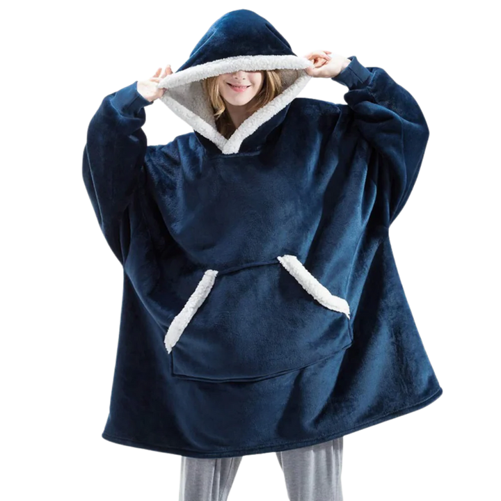 Colverro™ Giant Sherpa Blanket Hoodie with Big Two-Way Pocket