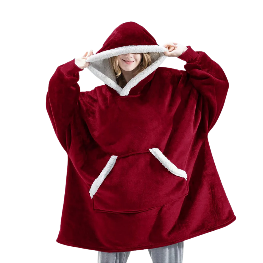 Colverro™ Giant Sherpa Blanket Hoodie with Big Two-Way Pocket