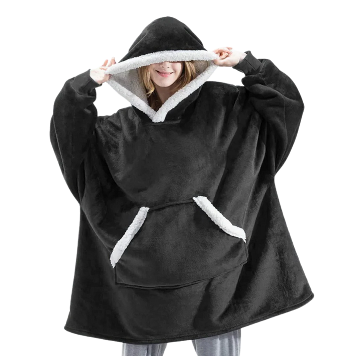 Colverro™ Giant Sherpa Blanket Hoodie with Big Two-Way Pocket