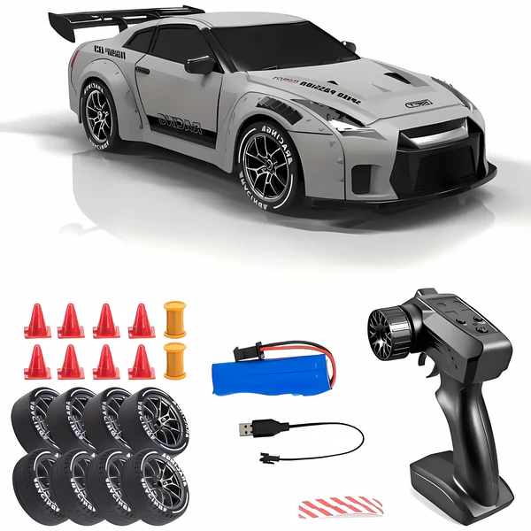 Colverro™ Retro 4WD Drift RC Car with LED Lights and Swappable Tires