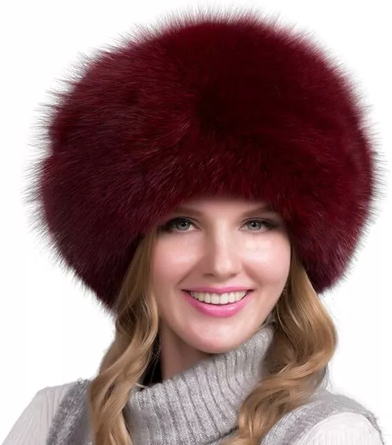 Colverro™ Natural Fox Fur Winter Hat with Built-In Earmuffs for Women